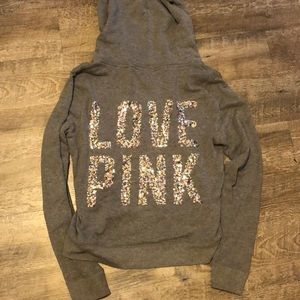 PINK grey jacket size Large